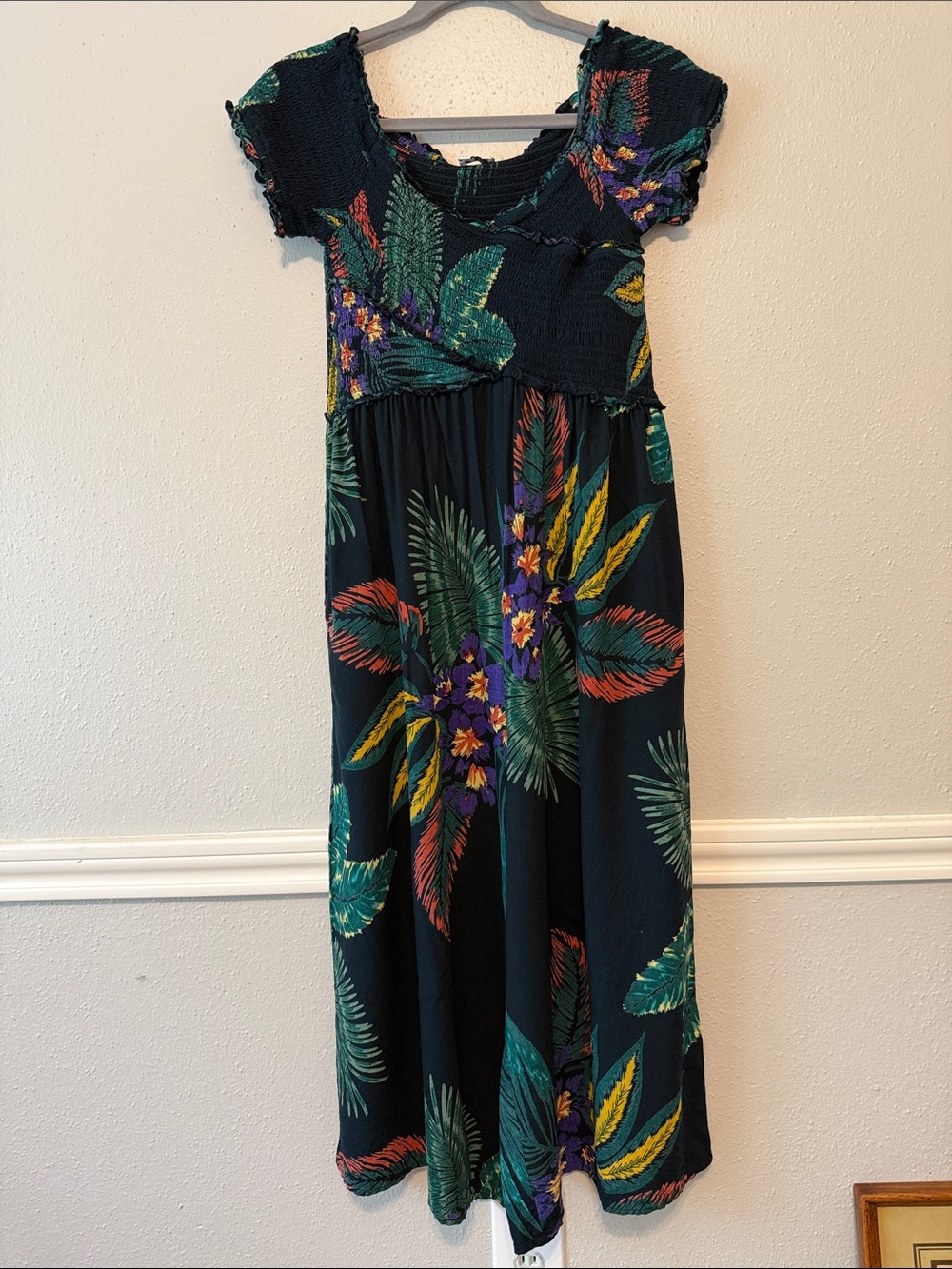 Patrons of Peace Navy Black Tropical Floral Jumpsuit